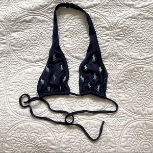 Polo Navy logo halter bikini top size small
